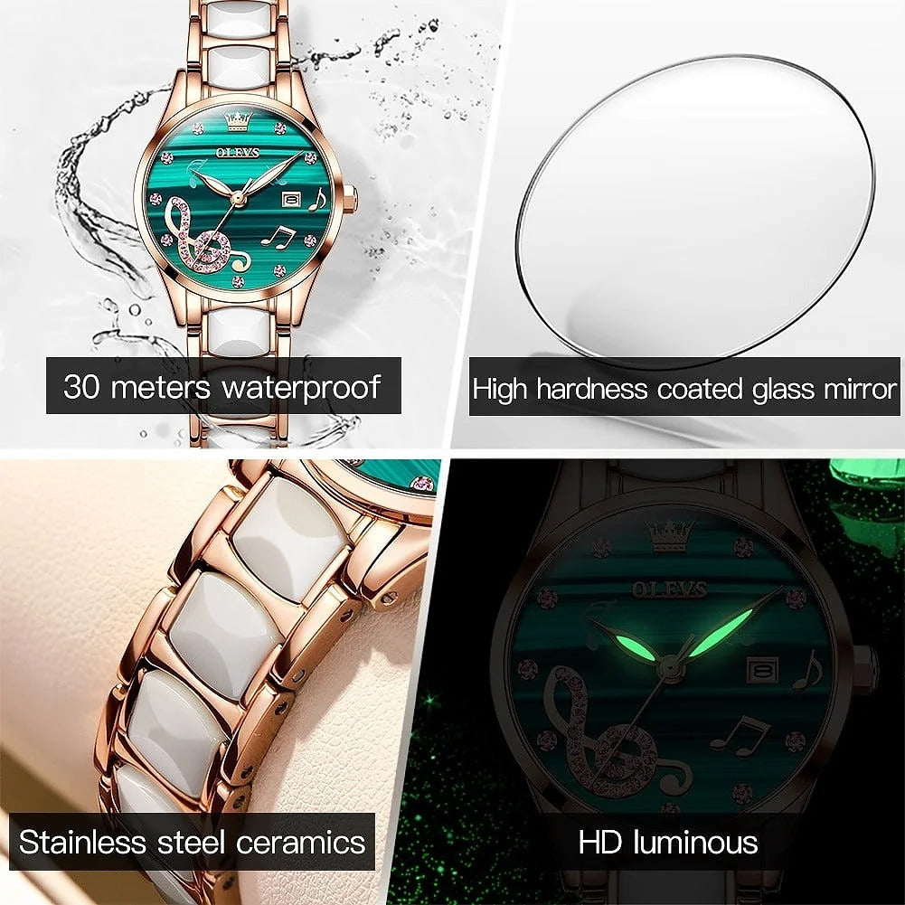 OLEVS 3605 Women Premium Texture Dial Design Watch