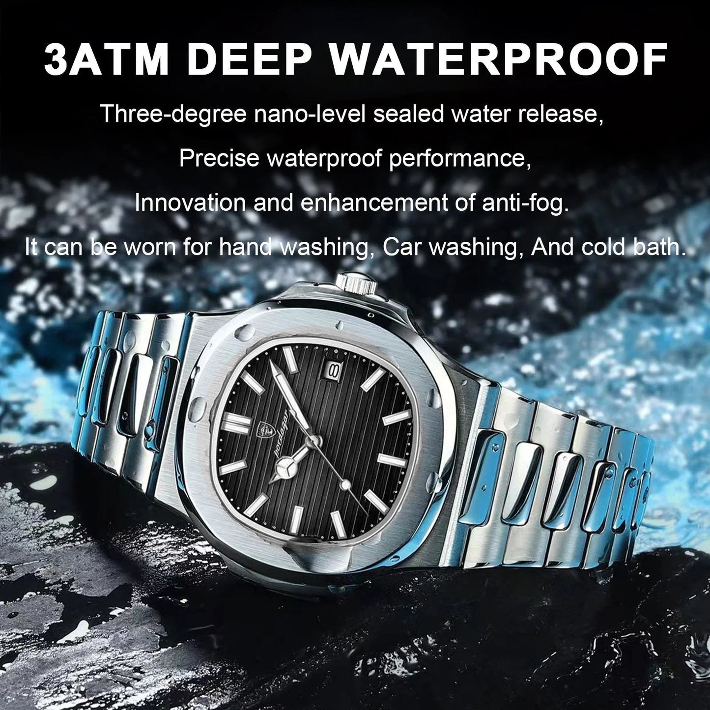 POEDAGAR 613 Luxury Men Clock Waterproof Luminous Men’s Watch