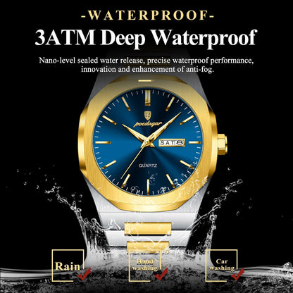 POEDAGAR 825 Top Luxury Men Clock Waterproof Luminous Men’s Watch