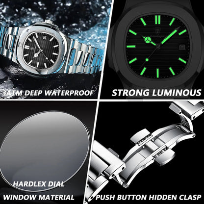POEDAGAR 613 Luxury Men Clock Waterproof Luminous Men’s Watch